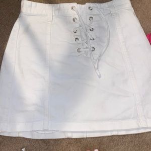 White jean skirt